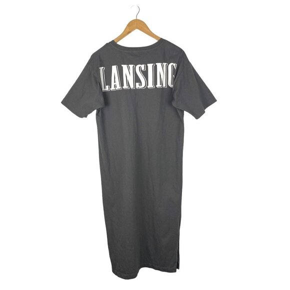 Niko and...Gray Lansing Michigan Graphic Print Crew Neck T Shirt Dress Size 3 - Picture 2 of 9